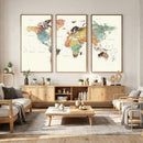 Framed World Map Wall Art Canvas Print for Living Room and by MyGreatCanvas | Canvas Wall Art Prints | Photo Prints & Wall Decor