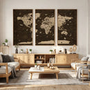 Colorful World Map Canvas Wall Art with Landmarks – Framed by MyGreatCanvas | Canvas Wall Art Prints | Photo Prints & Wall Decor