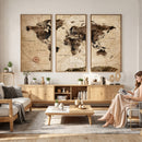 World Map Wall Art Canvas Print