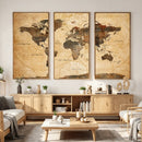 Navy Blue and Gold World Map Canvas Print – Framed Luxury by MyGreatCanvas | Canvas Wall Art Prints | Photo Prints & Wall Decor