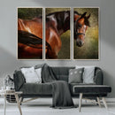 Majestic Brown Horse Wall Art Canvas Print – Framed