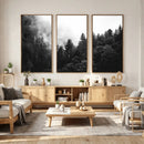 Black White Forest Wall Art Canvas Print, Misty Pine Tree by MyGreatCanvas | Canvas Wall Art Prints | Photo Prints & Wall Decor