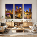 Boston Wall Art Canvas Print, Boston City Downtown Night by MyGreatCanvas | Canvas Wall Art Prints | Photo Prints & Wall Decor