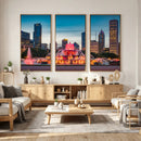 Chicago Wall Art Canvas Print - Chicago City Downtown Night by MyGreatCanvas | Canvas Wall Art Prints | Photo Prints & Wall Decor