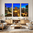 Chicago Wall Art Canvas Print - Chicago City Downtown Night by MyGreatCanvas | Canvas Wall Art Prints | Photo Prints & Wall Decor