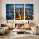 Chicago Wall Art Canvas Print - Chicago City Downtown Night by MyGreatCanvas | Canvas Wall Art Prints | Photo Prints & Wall Decor