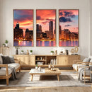 Chicago Wall Art Canvas Print - Chicago City Downtown Night by MyGreatCanvas | Canvas Wall Art Prints | Photo Prints & Wall Decor