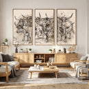 Abstract Cow Longhorn Wall Art Canvas Print for Cabin Decor by MyGreatCanvas | Canvas Wall Art Prints | Photo Prints & Wall Decor