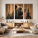 Rustic Bear Wall Art Canvas Print – Woodland Wildlife by MyGreatCanvas | Canvas Wall Art Prints | Photo Prints & Wall Decor