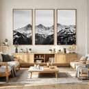 Black and White Mountain Wall Art Canvas Print, Snowy Alpine by MyGreatCanvas | Canvas Wall Art Prints | Photo Prints & Wall Decor