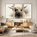 Abstract Highland Cow Wall Art Canvas Print, Rustic Farm by MyGreatCanvas | Canvas Wall Art Prints | Photo Prints & Wall Decor