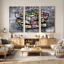 Graffiti Cube Abstract Street Art Wall Art Canvas Print by MyGreatCanvas | Canvas Wall Art Prints | Photo Prints & Wall Decor