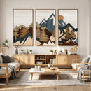 Wood Style Mountain Wall Art Canvas Print, Layered Wood by MyGreatCanvas | Canvas Wall Art Prints | Photo Prints & Wall Decor