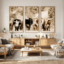 Western Longhorn Herd Wall Art Canvas Print, Sepia Texas by MyGreatCanvas | Canvas Wall Art Prints | Photo Prints & Wall Decor