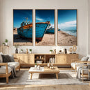 Coastal Fishing Boats Wall Art Canvas Print, Sunset Beach by MyGreatCanvas | Canvas Wall Art Prints | Photo Prints & Wall Decor