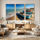 Coastal Fishing Boats Wall Art Canvas Print, Sunset Beach by MyGreatCanvas | Canvas Wall Art Prints | Photo Prints & Wall Decor