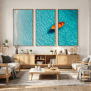Minimalist Boat Wall Art Canvas Print, Aerial Sea Landscape by MyGreatCanvas | Canvas Wall Art Prints | Photo Prints & Wall Decor