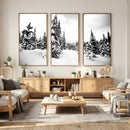 Black and White Snowy Pine Forest Wall Art Canvas Print, by MyGreatCanvas | Canvas Wall Art Prints | Photo Prints & Wall Decor
