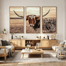 Texas Longhorn Wall Art Canvas Print – Western Cattle Ranch by MyGreatCanvas | Canvas Wall Art Prints | Photo Prints & Wall Decor