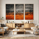 Black Orange Abstract Wall Art Canvas Print Modern Textured by MyGreatCanvas | Canvas Wall Art Prints | Photo Prints & Wall Decor