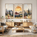 Boho Mountain Landscape Large Wall Art, Horizontal Gold by MyGreatCanvas | Canvas Wall Art Prints | Photo Prints & Wall Decor