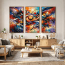 Geometric Abstract Wall Art Canvas Print, Orange Blue by MyGreatCanvas | Canvas Wall Art Prints | Photo Prints & Wall Decor