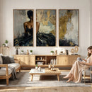 Black Woman Canvas Wall Art — Black Gold Gown Fashion Print by MyGreatCanvas | Canvas Wall Art Prints | Photo Prints & Wall Decor