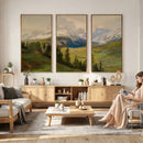 Konrad Petrides Sexten Village Canvas Print, Alpine Mountain Valley Painting, Dolomites Landscape Art by MyGreatCanvas | Canvas Wall Art Prints | Photo Prints & Wall Decor