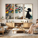 Banksy Butterfly Girl Wall Art Canvas Print, Framed Street by MyGreatCanvas | Canvas Wall Art Prints | Photo Prints & Wall Decor