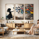 Banksy Butterfly Girl Wall Art Canvas Print, Framed Street by MyGreatCanvas | Canvas Wall Art Prints | Photo Prints & Wall Decor