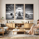 Airplane Wall Art Canvas Print, Black and White Jet Aircraft by MyGreatCanvas | Canvas Wall Art Prints | Photo Prints & Wall Decor