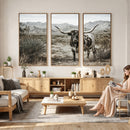 Texas Longhorn Bull Wall Art Canvas Print, Western Farmhouse by MyGreatCanvas | Canvas Wall Art Prints | Photo Prints & Wall Decor