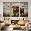 Texas Longhorn Canvas Wall Art Western Bull Desert Moody by MyGreatCanvas | Canvas Wall Art Prints | Photo Prints & Wall Decor
