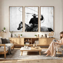 Cowboy Lasso Canvas Wall Art, Black White Western Horse by MyGreatCanvas | Canvas Wall Art Prints | Photo Prints & Wall Decor
