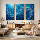 School of Fish Canvas Print | Blue Ocean Underwater Wall Art by MyGreatCanvas | Canvas Wall Art Prints | Photo Prints & Wall Decor