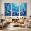 School of Fish Canvas Print | Blue Ocean Underwater Wall Art by MyGreatCanvas | Canvas Wall Art Prints | Photo Prints & Wall Decor