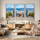 Large Beach Canvas Wall Art Coastal Adirondack Chairs Ocean by MyGreatCanvas | Canvas Wall Art Prints | Photo Prints & Wall Decor