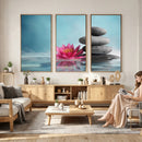 Zen Canvas Wall Art Lotus Flower Stacked Stones Teal Spa by MyGreatCanvas | Canvas Wall Art Prints | Photo Prints & Wall Decor