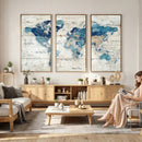 Watercolor World Map Canvas Wall Art Print – Abstract by MyGreatCanvas | Canvas Wall Art Prints | Photo Prints & Wall Decor