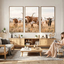 Texas Longhorn Canvas Wall Art, Rustic Farm Animal Photography Print, Farmhouse Country Decor, Western Ranch Art by MyGreatCanvas | Canvas Wall Art Prints | Photo Prints & Wall Decor