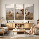 Rustic Texas Longhorn Cow Canvas Wall Art Print, Rustic Farm Animal Photography Print, Farmhouse Country Decor, Western Ranch Art by MyGreatCanvas | Canvas Wall Art Prints | Photo Prints & Wall Decor