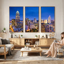 Charlotte Skyline Canvas Wall Art Print – North Carolina Cityscape Photography Print by MyGreatCanvas | Canvas Wall Art Prints | Photo Prints & Wall Decor