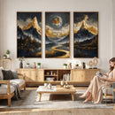 Abstract Mountain Wall Art Canvas Print Modern Landscape Painting Print