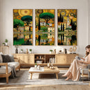 Gustav Klimt Golden Cityscape Wall Art Canvas Print,