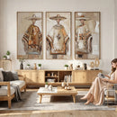 Mexican Folk Art Canvas Wall Art, Charro Poncho Sombrero Painting Print, Neutral Beige Boho Decor, Southwestern Impasto Style, Living Room Art by MyGreatCanvas | Canvas Wall Art Prints | Photo Prints & Wall Decor
