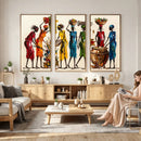 African Folk Art Canvas Wall Art, Colorful African Women Village Painting Print, Tribal Ethnic Home Decor, Vibrant African Art, Living Room by MyGreatCanvas | Canvas Wall Art Prints | Photo Prints & Wall Decor