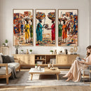 African Folk Art Canvas Wall Art, Colorful African Women Village Painting Print, Tribal Ethnic Home Decor, Vibrant African Art, Living Room by MyGreatCanvas | Canvas Wall Art Prints | Photo Prints & Wall Decor
