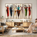 African Folk Art Canvas Wall Art, Colorful African Women Village Painting Print, Tribal Ethnic Home Decor, Vibrant African Art, Living Room by MyGreatCanvas | Canvas Wall Art Prints | Photo Prints & Wall Decor