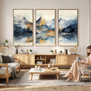 Lake Abstract Mountain Wall Art Canvas Print