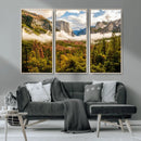 Half Dome Yosemite Canvas Wall Art – Majestic Triptych